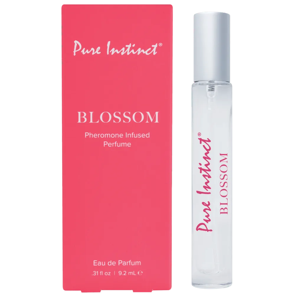 Pure Instinct Blossom Pheromone Perfume for Women – Image of the perfume bottle and packaging. A floral elixir infused with pheromones to enhance attraction and confidence.