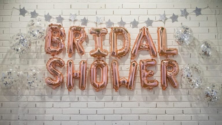 Bridal shower gift inspiration with celebratory decor for a bride-to-be
