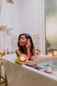 Girl in the bath tub