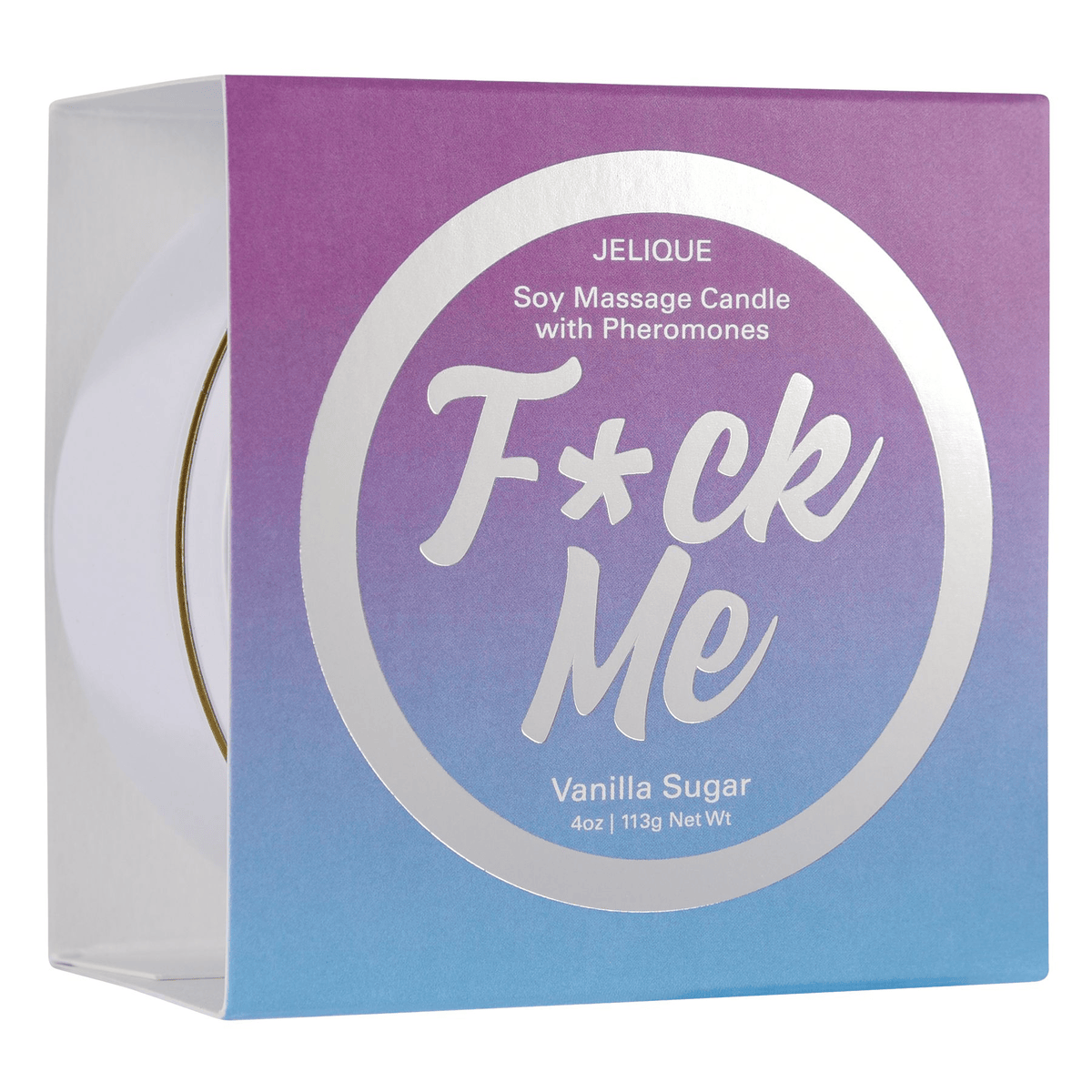 Jelique pheromone-infused vanilla sugar massage candle, 4oz soy wax sensual massage oil candle with sweet vanilla scent