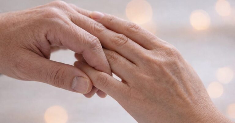 Gentle physical touch between partners in a long-term relationship