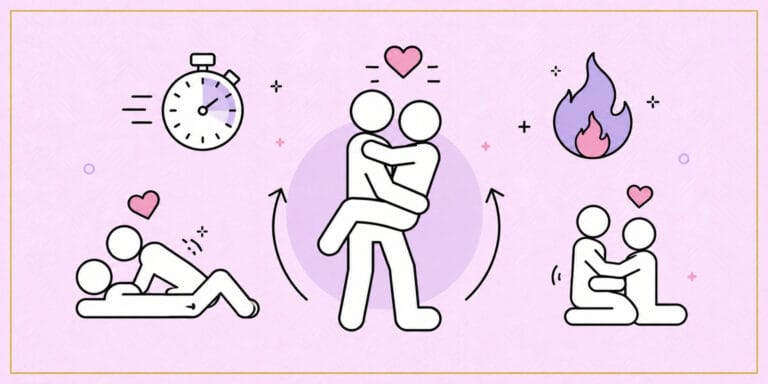Abstract educational illustration about calories burned during sex, movement, intimacy and exercise